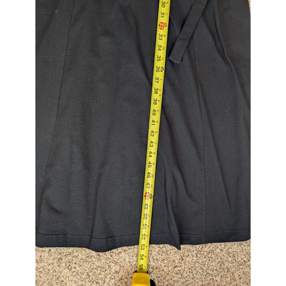 Vintage J. Suzette Black Cotton Maxi Dress Long Sleeve Pockets Lagenlook Size M - Picture 10 of 13